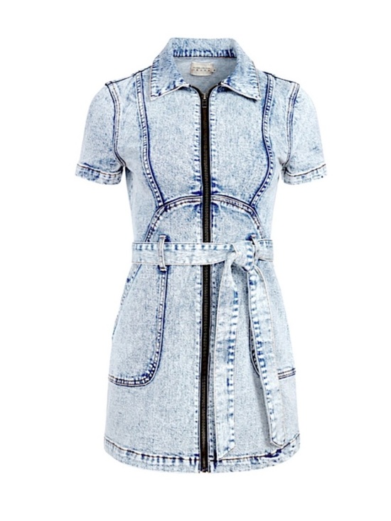 Alice + Olivia Dresses & Skirts - Alice + Olivia Gorgeous Zip-Up Mini Dress in a light wash denim